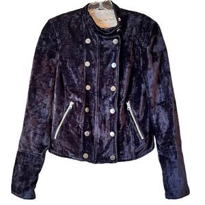 Free People Dusk Till Dawn Black Velvet Jacket